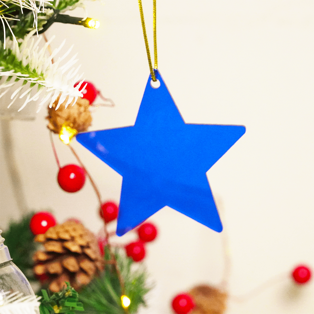 Blue Star designed Christmas Decoration Ornaments- Set of 2 - Memories InsiteSet of 2