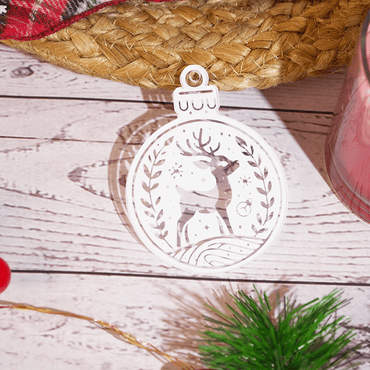 SET OF 2 Elegant Reindeer Christmas Ornament – Premium Acrylic Hanging Décor - Memories InsiteREINDEER CHRISTMAS ORNAMENT SET OF-2