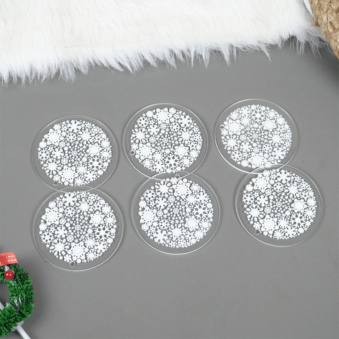 Set of 2 Acrylic Snowburst Ornament Set – Premium Winter Décor - Memories InsiteACRYLIC SNOWBURST ORNAMENT SET OF-2