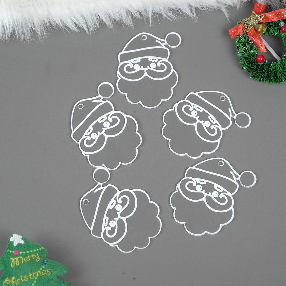 Acrylic Santa Claus Ornament – Premium Christmas Hanging Décor (8 cm, Set of 6)