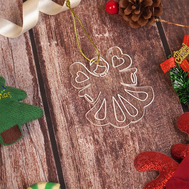 Set of 6 Acrylic Angel Doll Ornaments – Elegant Clear Christmas Decorations