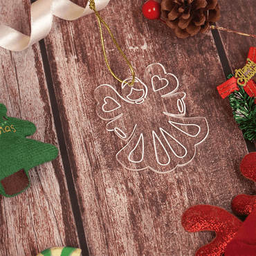 Set of 2 Acrylic Angel Doll Ornaments – Elegant Clear Christmas Decorations - Memories InsiteACRYLIC ANGEL DOLL ORNAMENT SET OF 2