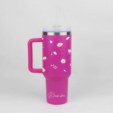 Personalized PetalSipper™ Tumbler with Straw & Lid - Memories InsiteSMALL FLOWERS PRINTED TUMBLER-2