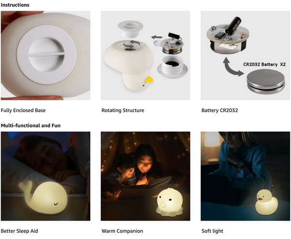 Cute Ocean Nursery Silicone Night Light Pack of 6 - Memories Insite