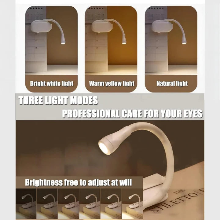 Clip-On LED Reading Light with 3 Modes ( FREE Erasable Pen Set )
