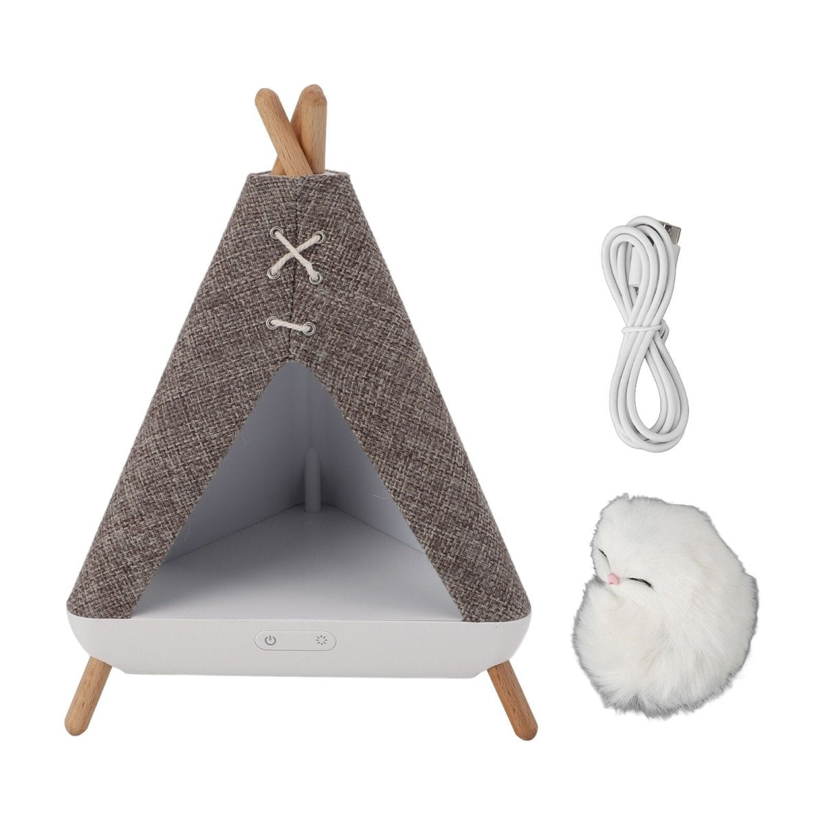 Cute Cat House in Tent Shape Lamp Night Light with Wireless Bluetooth Speaker for Bedroom, Home, office, Party, Room décor, Valentine, Birthday Gifts etc. - Memories InsiteCat Tent House Night Light & Speaker