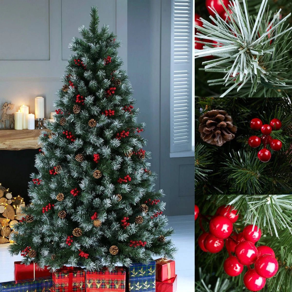 Christmas Tree with Pinecones & Berries – Lush and Realistic - Memories InsiteCHRISTMAS TREE 6.5FEET