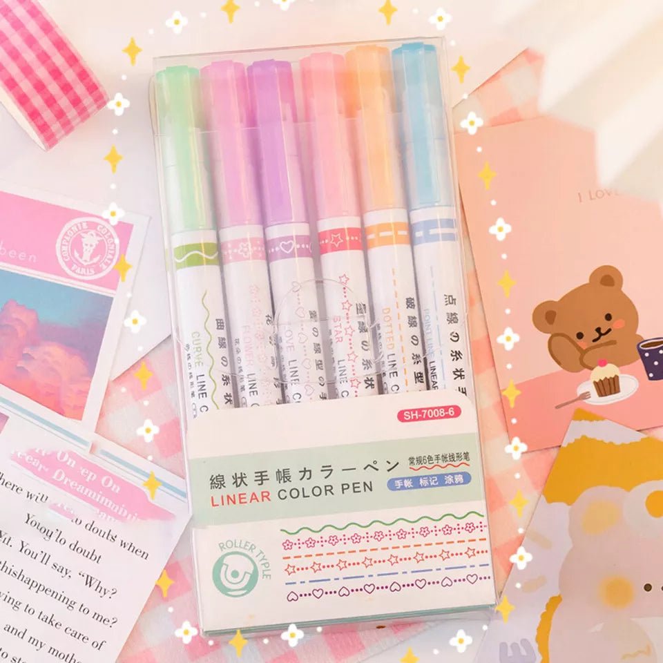 Pattern Roller Color Pen Set Of 6 - Memories InsitePATTERN ROLLER SET