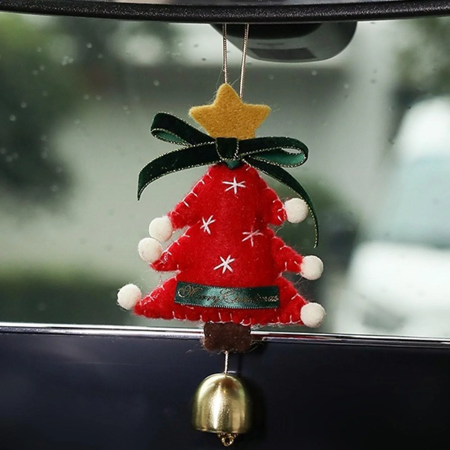 2 Pcs Plush Christmas Tree Hanging Ornament