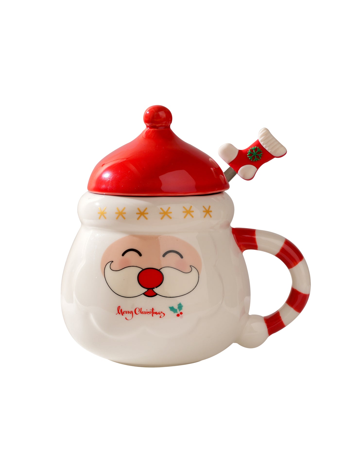 Cute Santa Mug with Lid & Spoon