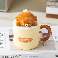 Naughty Three Bears Cute Cartoon Ceramic Cup