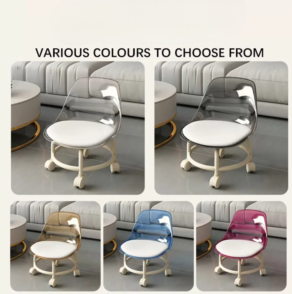 Acrylic™ Chair with Universal Wheel