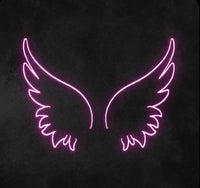Angel Wings Neon LED Light – Vibrant Wall Décor for Bedrooms, Cafés & Creative Spaces