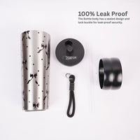 Bow Print Stainless Steel Insulated Tumbler with Straw & Carry Loop