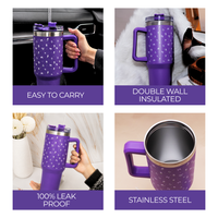 Tulip & Bow Lavender Petals Stainless Steel Tumbler