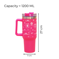 Kawaii Bow Print Design Pink Stainless Steel Tumbler
