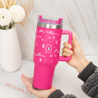 Kawaii Bow Print Design Pink Stainless Steel Tumbler