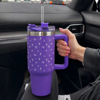 Tulip & Bow Lavender Petals Stainless Steel Tumbler