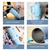 Aqua Marine Insulated Tumbler — Leakproof & Insulated (Sky Blue)