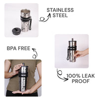 Bow Print Stainless Steel Insulated Tumbler with Straw & Carry Loop