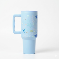 Aqua Marine Insulated Tumbler — Leakproof & Insulated (Sky Blue)
