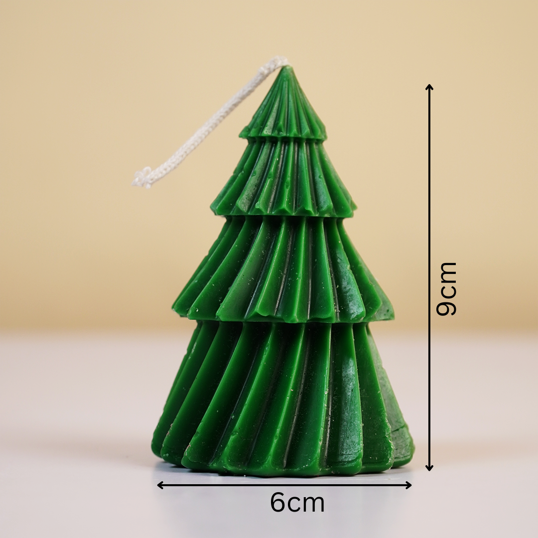 Set-2 Christmas Tree Decorative Green And white Candle