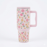 Citrus Bloom Insulated Tumbler — Leakproof & Insulated (Light Pink)
