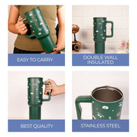 Green Animal Friend Insulated Tumbler with Handle
