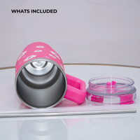 Pink Daisy Stainless Steel Floral Tumbler