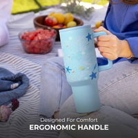 Aqua Marine Insulated Tumbler — Leakproof & Insulated (Sky Blue)