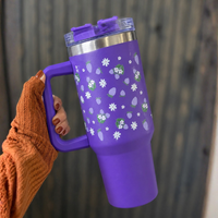 Lavender Strawberry Daisy Floral Stainless Steel Tumbler