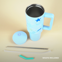 Aqua Marine Insulated Tumbler — Leakproof & Insulated (Sky Blue)
