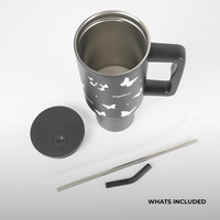 Butterfly Noir Papillon Tumbler — Leakproof & Insulated (Black)