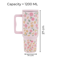 Citrus Bloom Insulated Tumbler — Leakproof & Insulated (Light Pink)