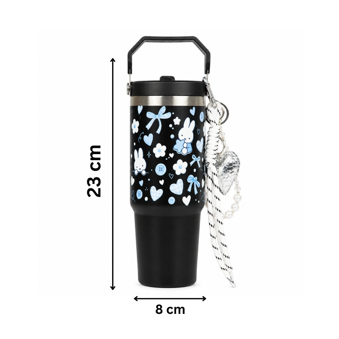 She Is Magic Printed Tumbler with Handle & Straw | Reusable Travel Cup | Stylish Everyday Drinkware