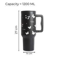 Butterfly Noir Papillon Tumbler — Leakproof & Insulated (Black)