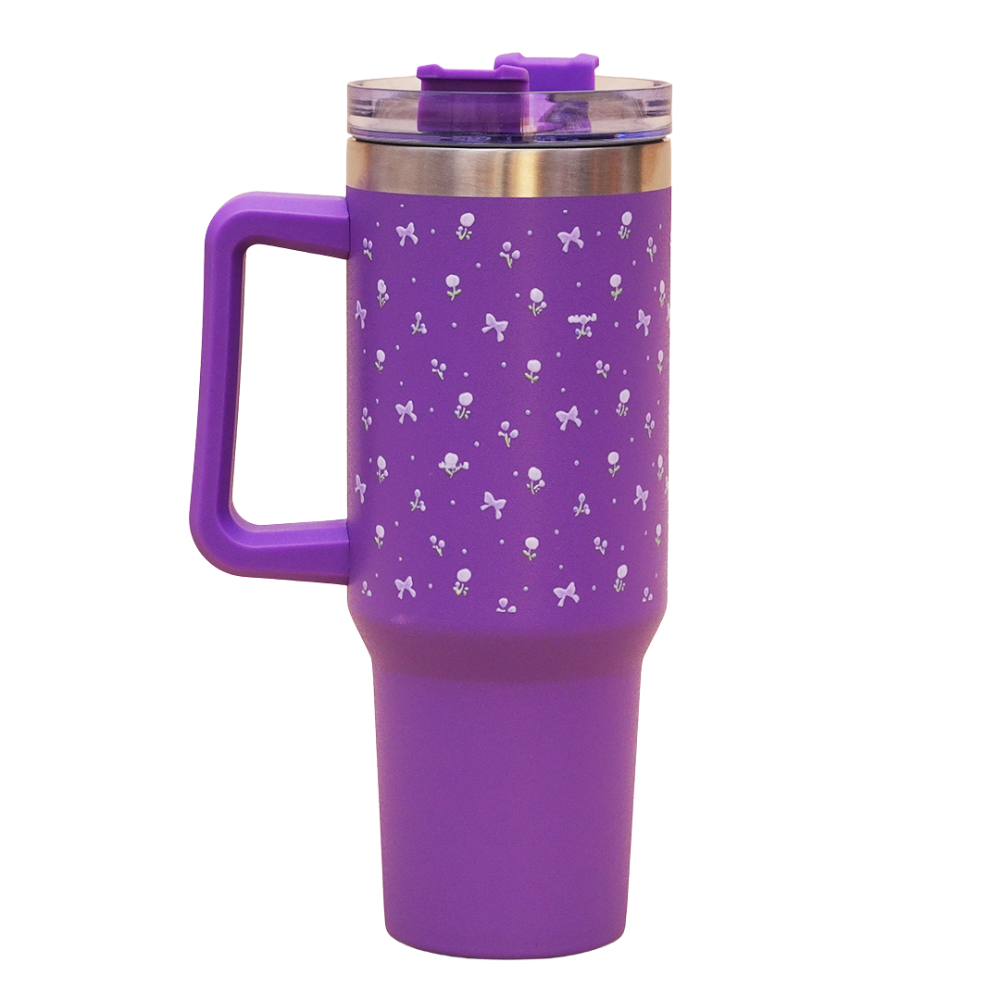 Tulip & Bow Lavender Petals Stainless Steel Tumbler