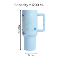 Aqua Marine Insulated Tumbler — Leakproof & Insulated (Sky Blue)