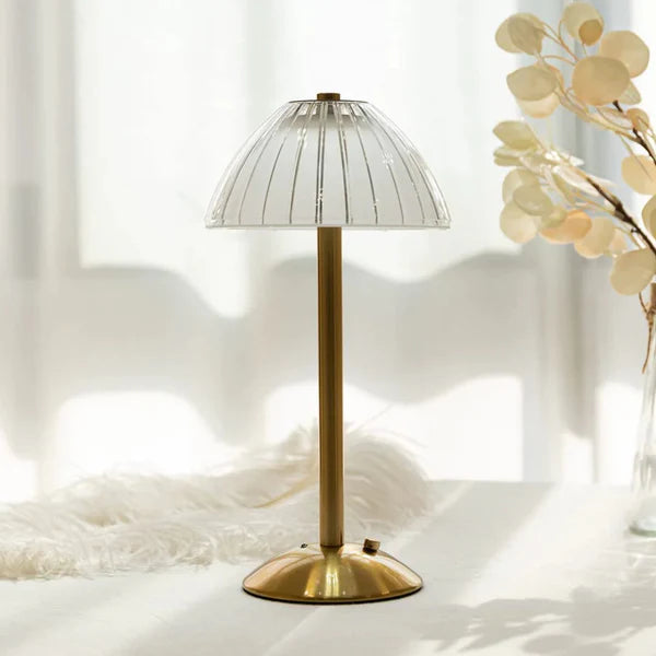 Crystal Brass Base Rechargeable Table Lamp