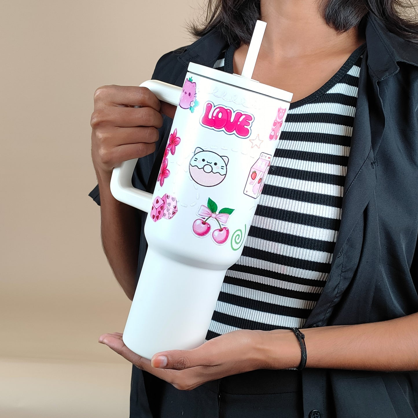 Cute Kawaii Sticker Tumbler