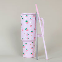 Pink Strawberry Daisy Tumbler