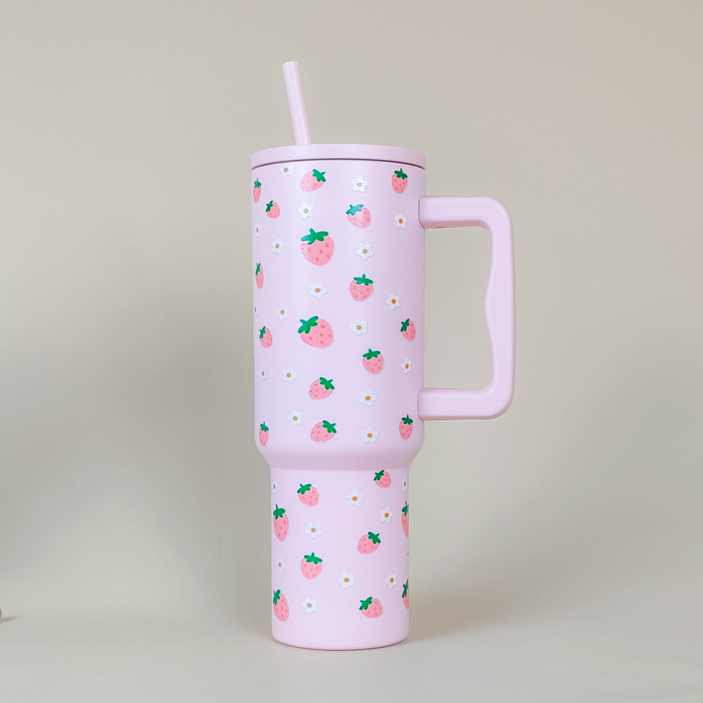 Pink Strawberry Daisy Tumbler