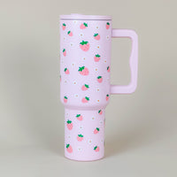 Pink Strawberry Daisy Tumbler