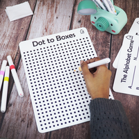 Dot to Boxes Reusable Learning Board for Kids with Pen Box & Cleaning Cloth