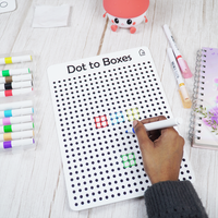 Dot to Boxes Reusable Learning Board for Kids with Pen Box & Cleaning Cloth