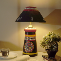 Folk Art Handcrafted Table Lamp – Minimal Elegance with Cultural Charm