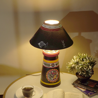Folk Art Handcrafted Table Lamp – Minimal Elegance with Cultural Charm
