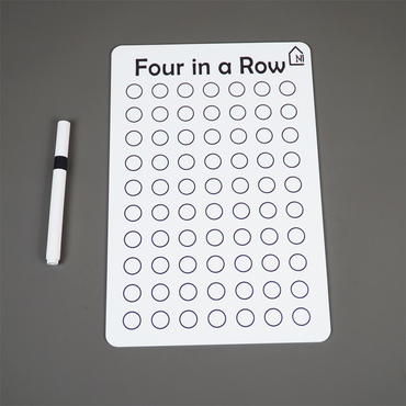 Four in a Row Reusable Learning Board with Pen Box & Cleaning Cloth