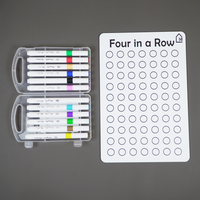 Four in a Row Reusable Learning Board with Pen Box & Cleaning Cloth