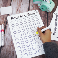 Four in a Row Reusable Learning Board with Pen Box & Cleaning Cloth